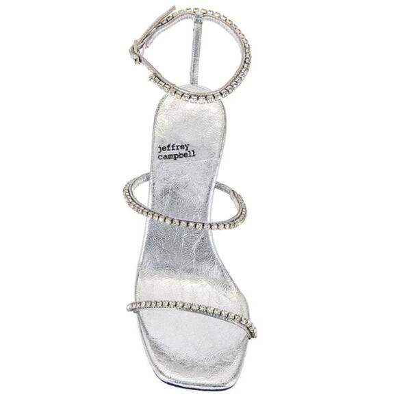 Jeffrey Campbell Demonica Sandal in Silver EUC Size 7.5 - Picture 3 of 7